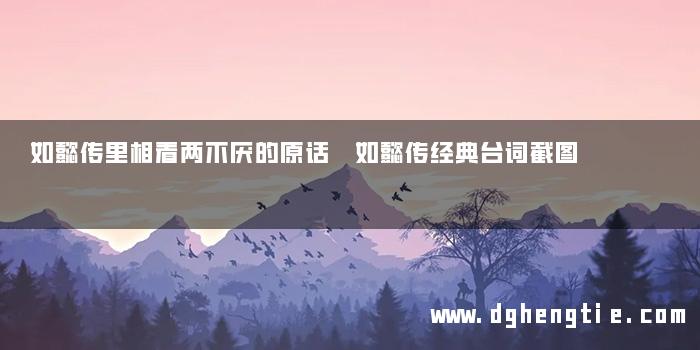如懿传里相看两不厌的原话 如懿传经典台词截图